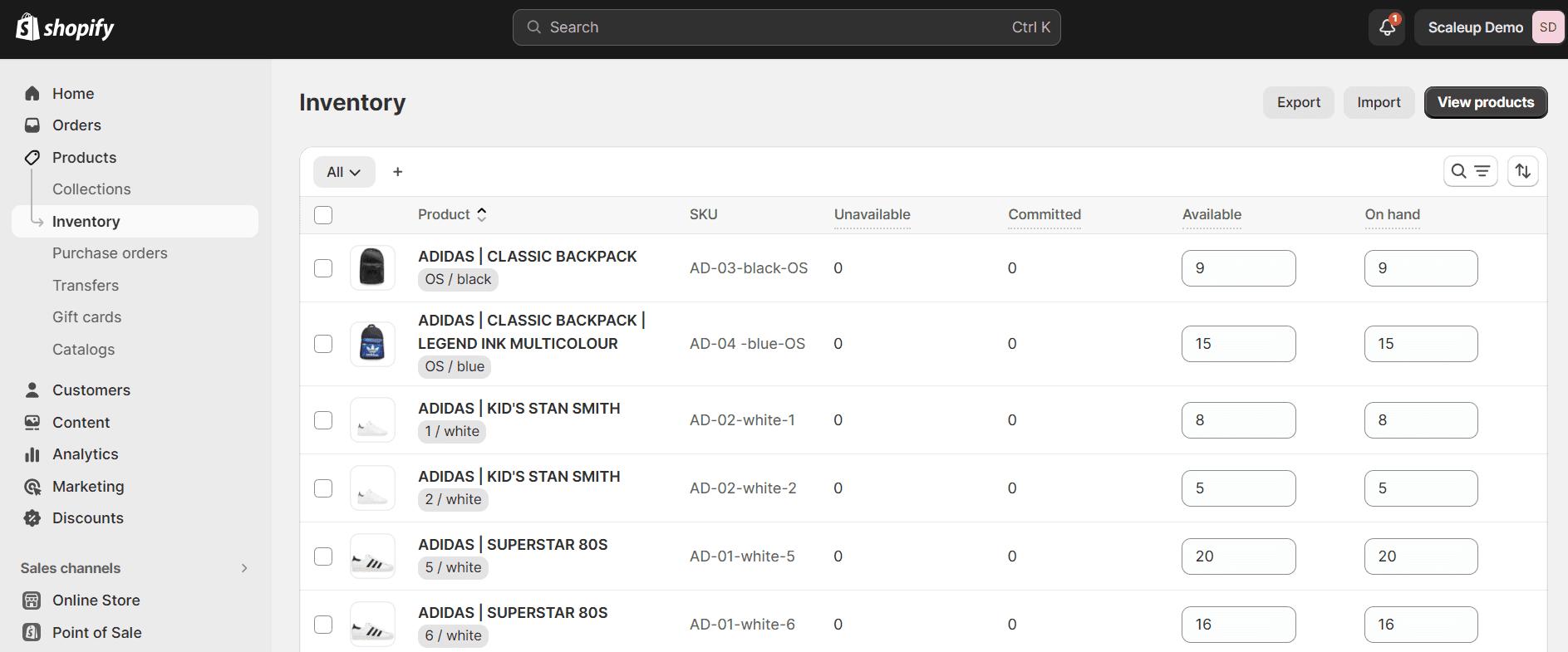 The reliable inventory management solution offered by Shopify.