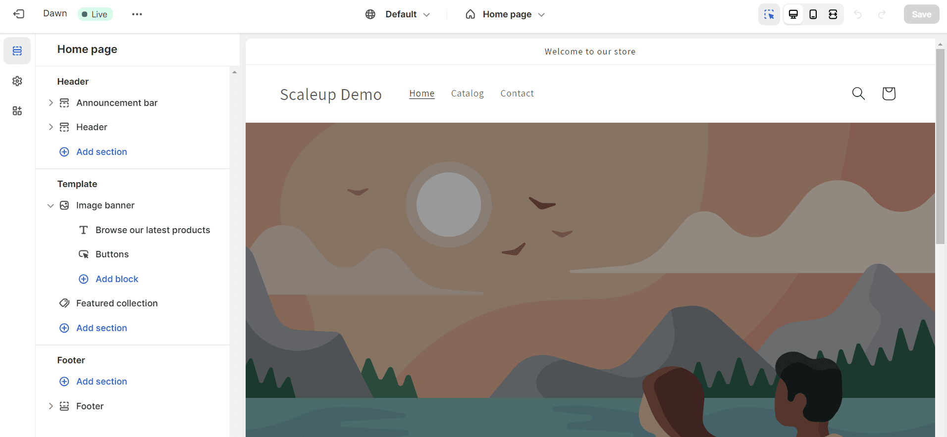 Shopify drag and drop interface